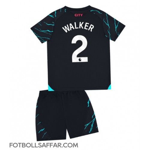 Manchester City Kyle Walker #2 Tredje Dräkt Barn 2023-24 Kortärmad (+ Korta byxor)